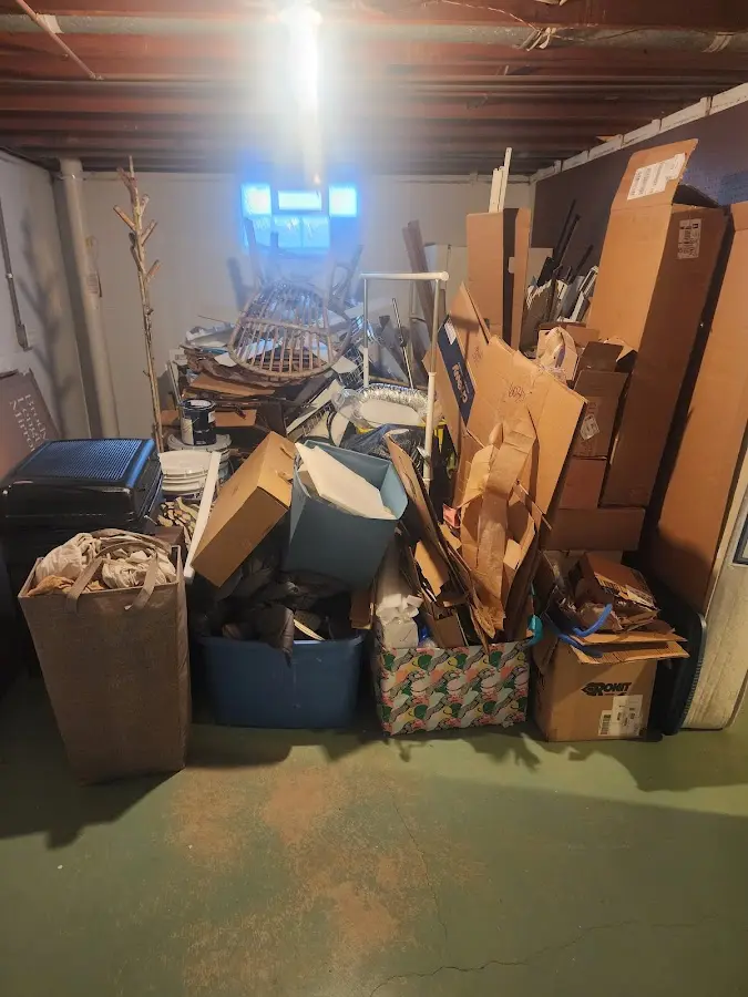 Roll-off dumpster container at job site for 8 Yard Dumpster Rental in Saugus